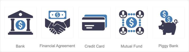 A set of 5 Finance icons as increase revenue, growth, budget vector