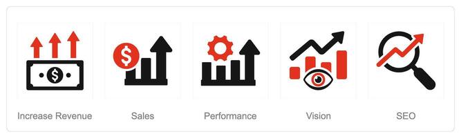 A set of 5 Increase Sale icons as increase sale, sales, performance vector