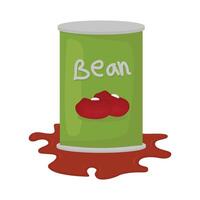 Illustration of canned red bean vector