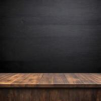 AI generated Wooden floor with a blackboard photo