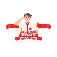 ilustración de dirgahayu republik Indonesia vector