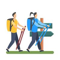 Illustration of hiking vector