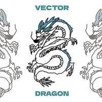 the dragon is in the style of a cartoon vector