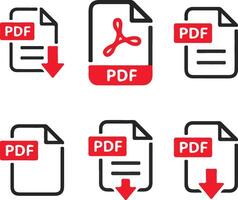 representa un pdf documento en portátil documento formato. vector