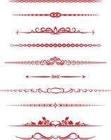 Vector set of calligraphic design elements and page decor