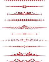 Vector set of calligraphic design elements and page decor