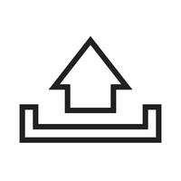 VECTOR UPLOAD ICON WITH BLACK LINE STYLE. GREAT FOR TECH SYMBOLS AND DESIGN COMPLEMENTS