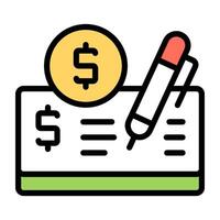 diseño vectorial de escritura de cheques vector