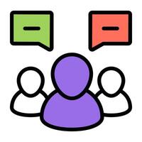 Conceptual flat design icon of team discussion vector