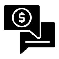 Conceptual solid design icon of financial discussion vector