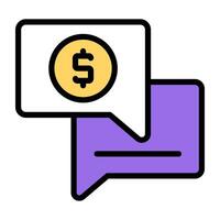 Conceptual flat design icon of financial discussion vector