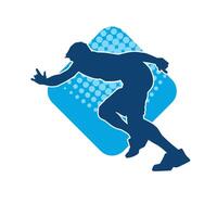 Silhouette of a sporty man in running pose. Silhouette of a male run pose. vector