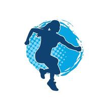 Silhouette of a sporty woman in running pose. Silhouette of a female run pose. vector