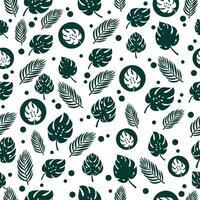 Seamless pattern monstera leaf vector