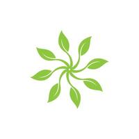 Green leaf logo icon vector