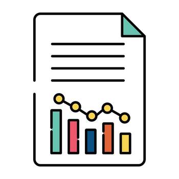 A flat design icon of data report vector