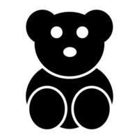 A stuffed toy for children, icon of teddy bear vector