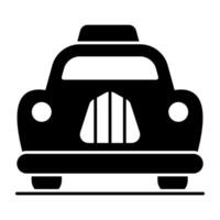 un privado transporte icono, sólido diseño de coche vector