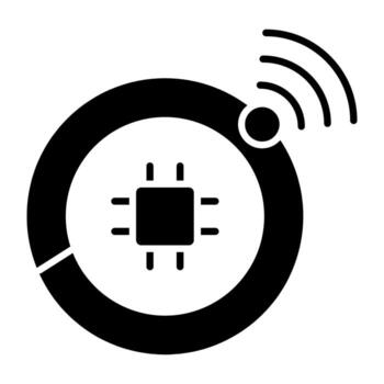 un único diseño icono de inteligente chip vector