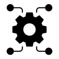 Gear with nodes depicting concept of network management vector
