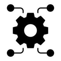 Gear with nodes depicting concept of network management vector