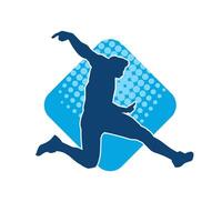 Silhouette of a sporty man in running pose. Silhouette of a male run pose. vector