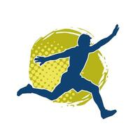 Silhouette of a sporty man in running pose. Silhouette of a male run pose. vector