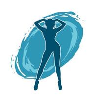 Silhouette of A Female Dancer in Action Pose. Silhouette of A Slim Woman in Dancing Pose. vector