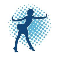 Silhouette of A Female Dancer in Action Pose. Silhouette of A Slim Woman in Dancing Pose. vector