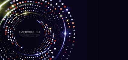 futuristic background circle dotted with line light cinematic, perfect with wallpaper device, website, banner or template ppt vector