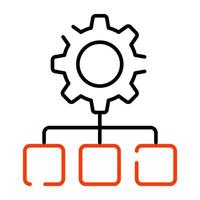 Gear with nodes, icon of network setting vector