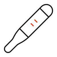 A temperature gauge icon, outline design of thermometer vector