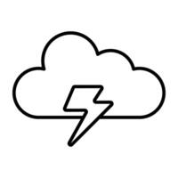 Cloud with bolt, icon of stormy cloud vector