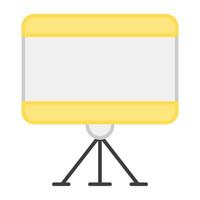 A tripod stand icon, flat design of presentation board vector