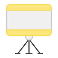 A tripod stand icon, flat design of presentation board vector