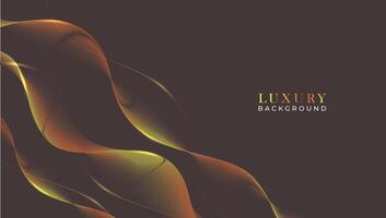 Abstract background wave lighting black gold luxury with line vector