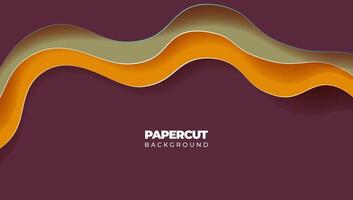 modern background papercut on top with color dark orange, perfect with wallpaper device, website, banner or template ppt vector