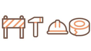 Construction and industrial tools icon set vector for UI and animation