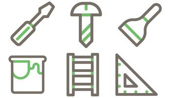 Construction and industrial tools icon set vector for UI and animation