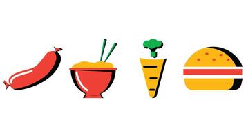 Abstract food and beverage duetone icon set vector