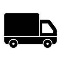 An editable design icon of cargo truck vector