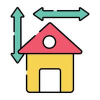 Conceptual flat design icon of home measurement vector