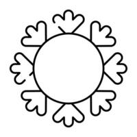 An editable design icon of ice flake vector