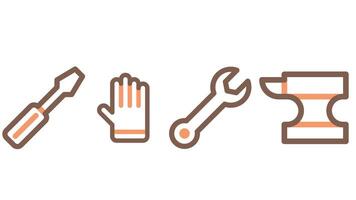 Construction and industrial tools icon set vector for UI and animation