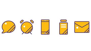 Abstract business and daily life vector art icons colored and outlined