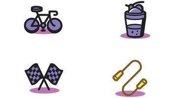 Sports and Gaming light colored collection vector art