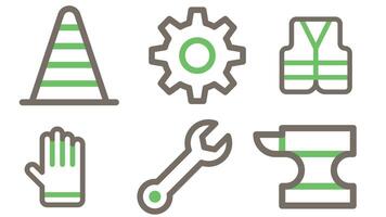 Construction and industrial tools icon set vector for UI and animation