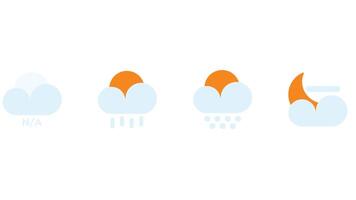 Weather and clouds forecast vector icons isolated