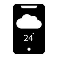 Mobile weather app icon in editable design vector