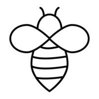 A linear design icon of honey bee vector